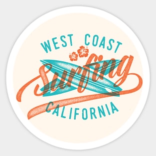 West Coast Surfing California Sticker